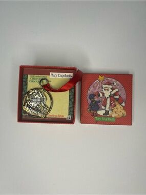 Mary Engelbreit 1998 Sterling Silver Christmas Ornament Believe NIB Vintage